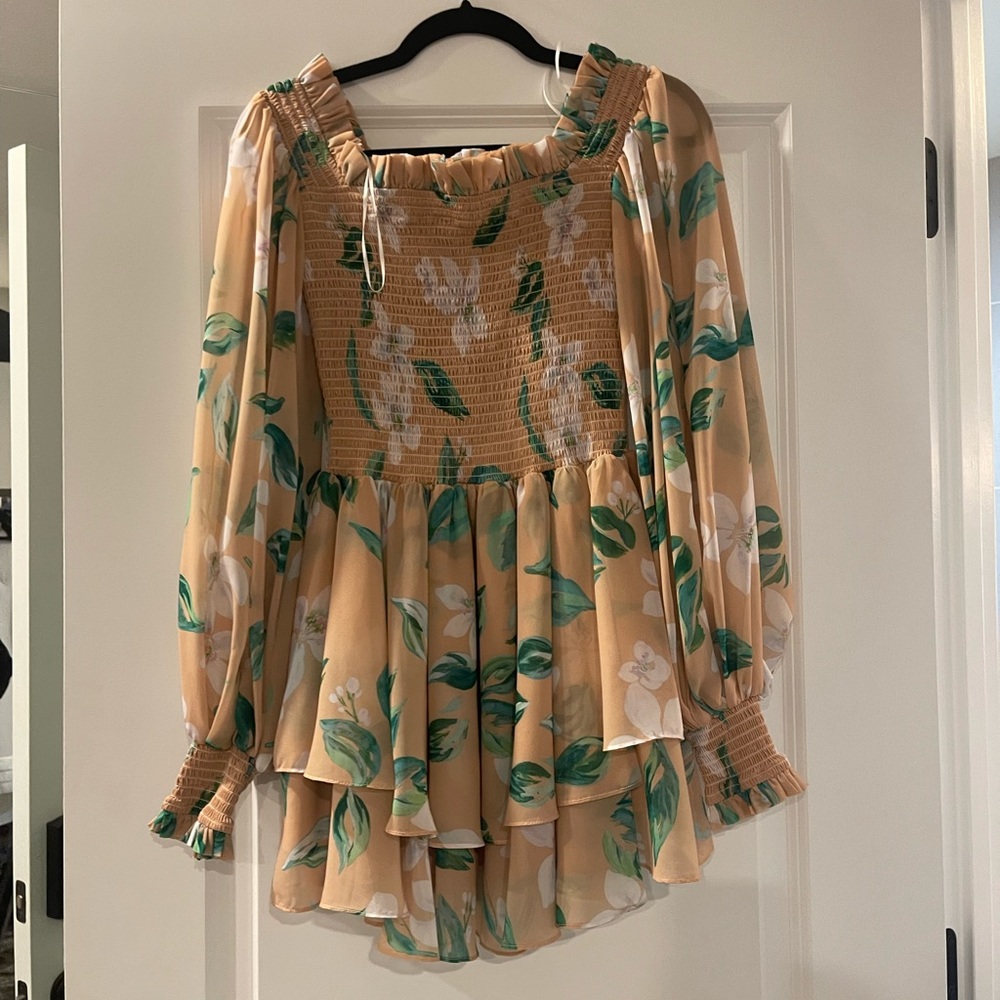 Nude floral dress